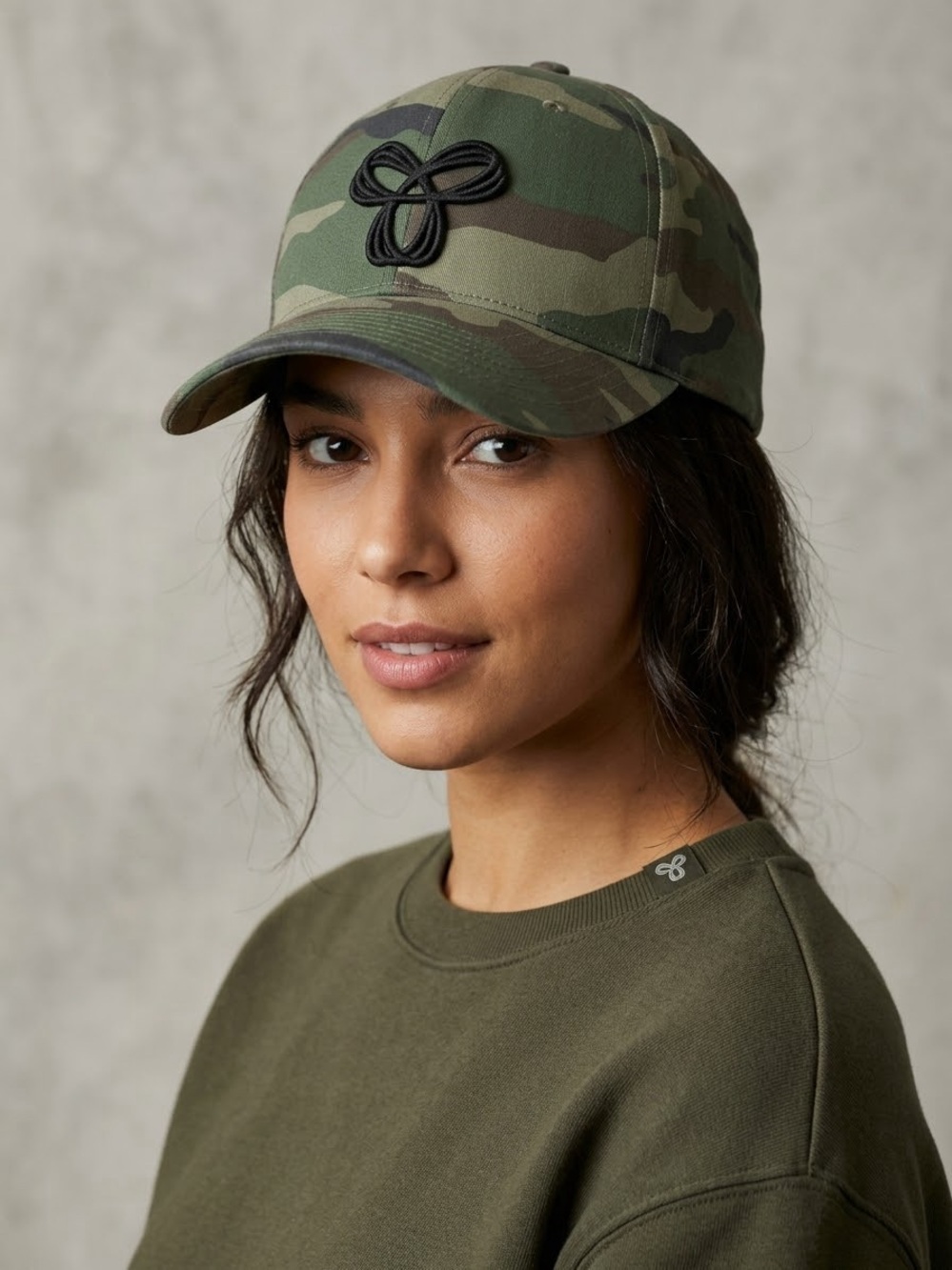 TNA Camo Baseball Cap with Black Emblem - Green Camo